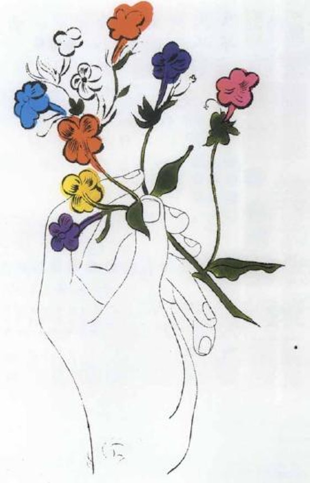 Hand with flowers by Andy Warhol