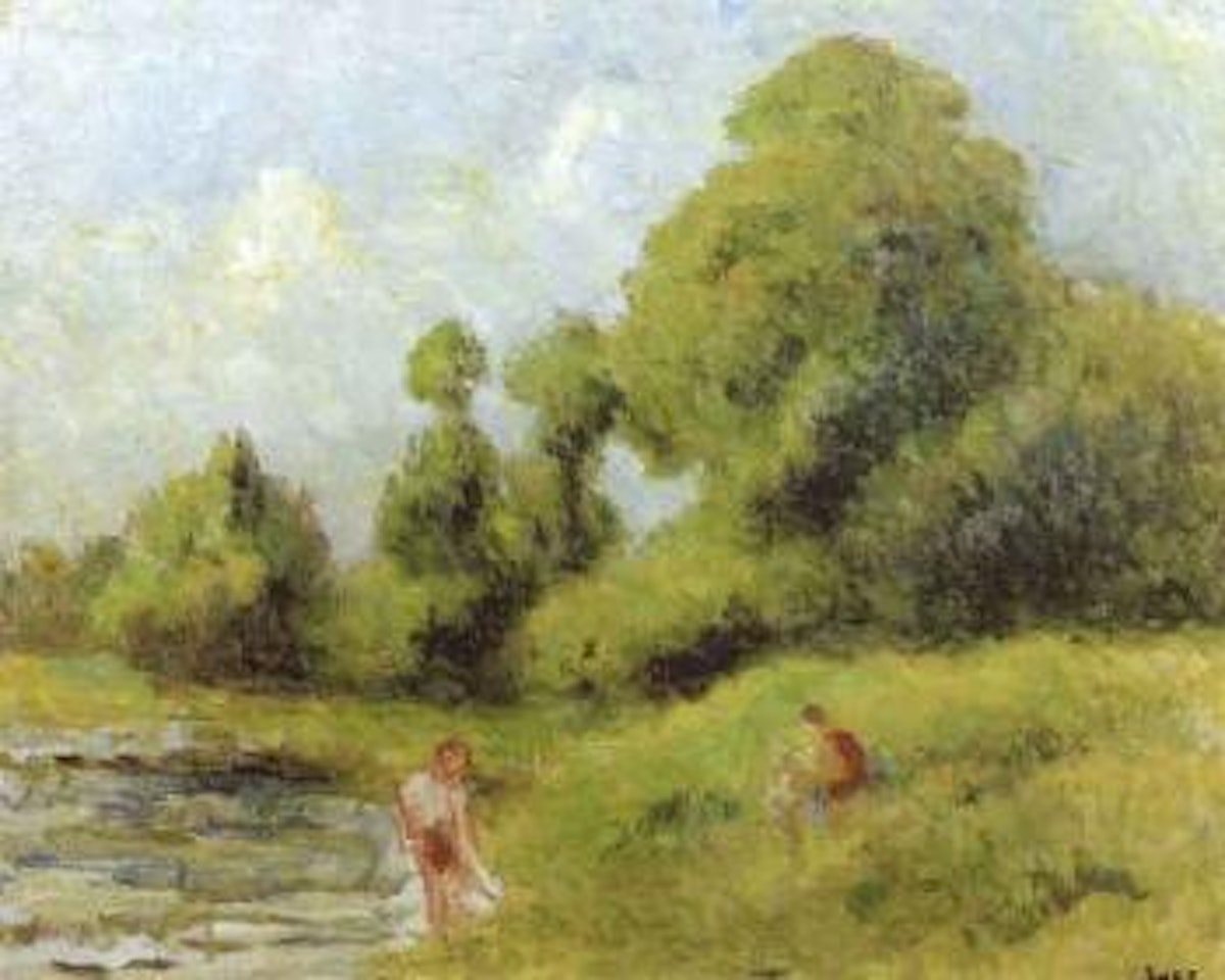 Baignade a Rolleboise, apres-midi d'ete by Maximilien Luce