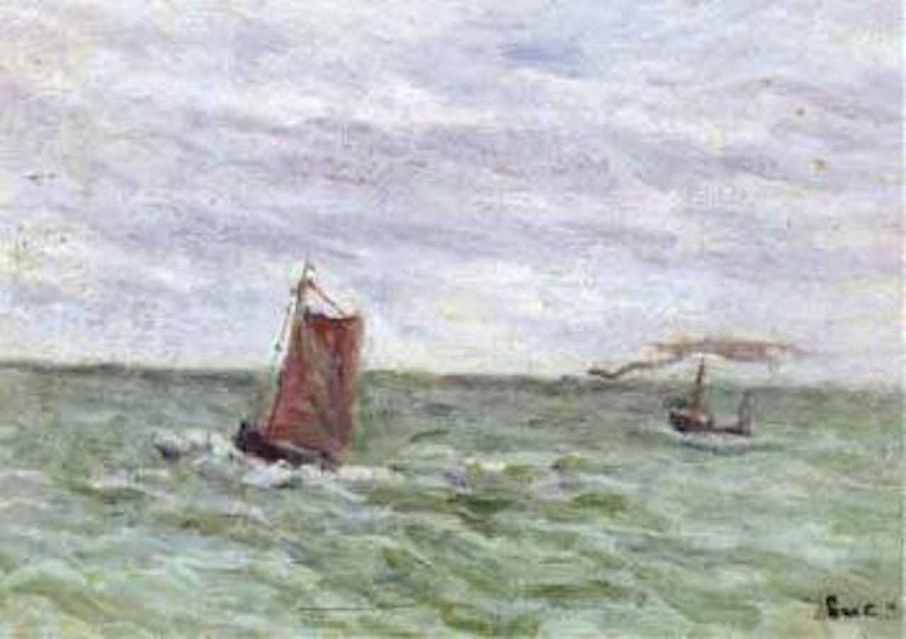 Voiliers au large d'Honfleur by Maximilien Luce