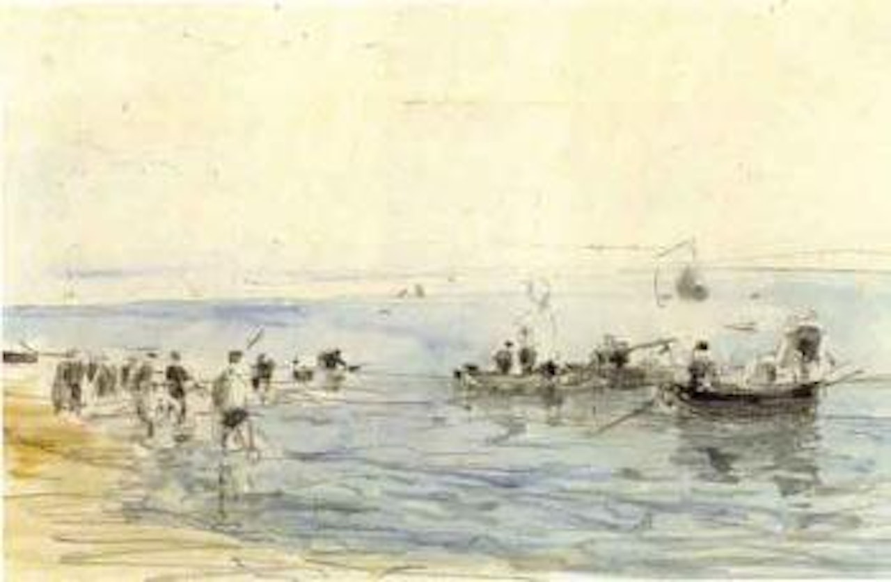 Barques a maree haute by Eugène Boudin