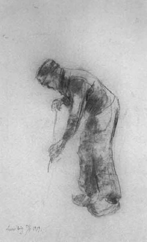 Dutch peasant in wooden clogs by Lesser Ury