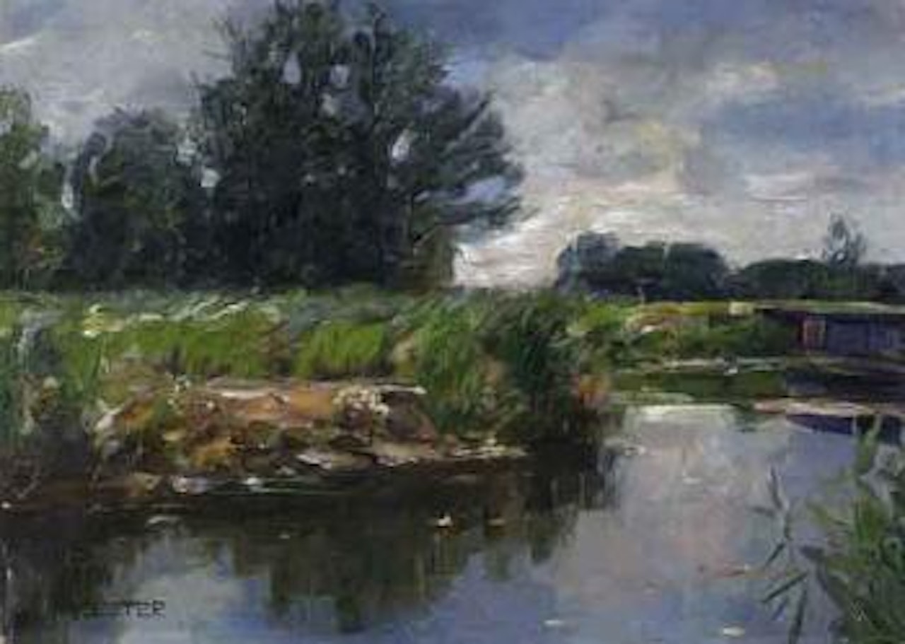 Water in landscape with trees by Alexander Koester