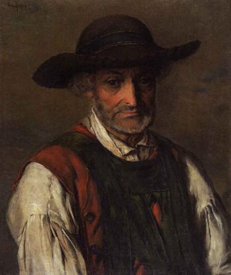 Peasant in traditional costume of southern Tyrol by Franz von Defregger