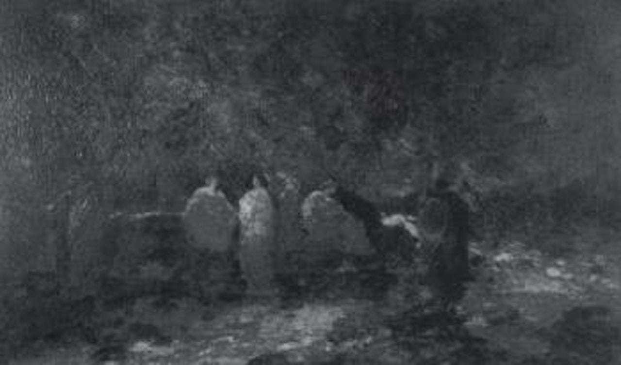 Women in a park by Adolphe Monticelli