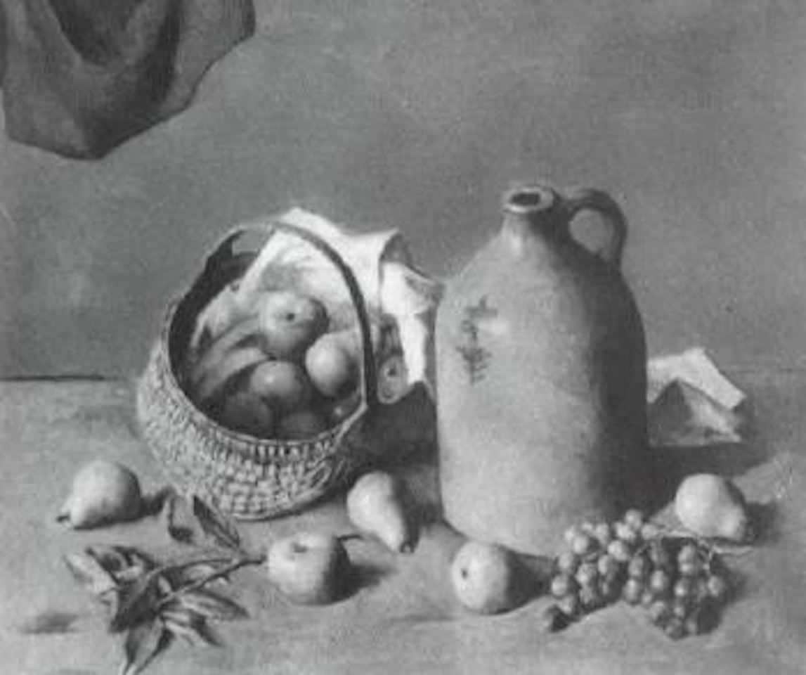 Still life with basket by Robert Brackman