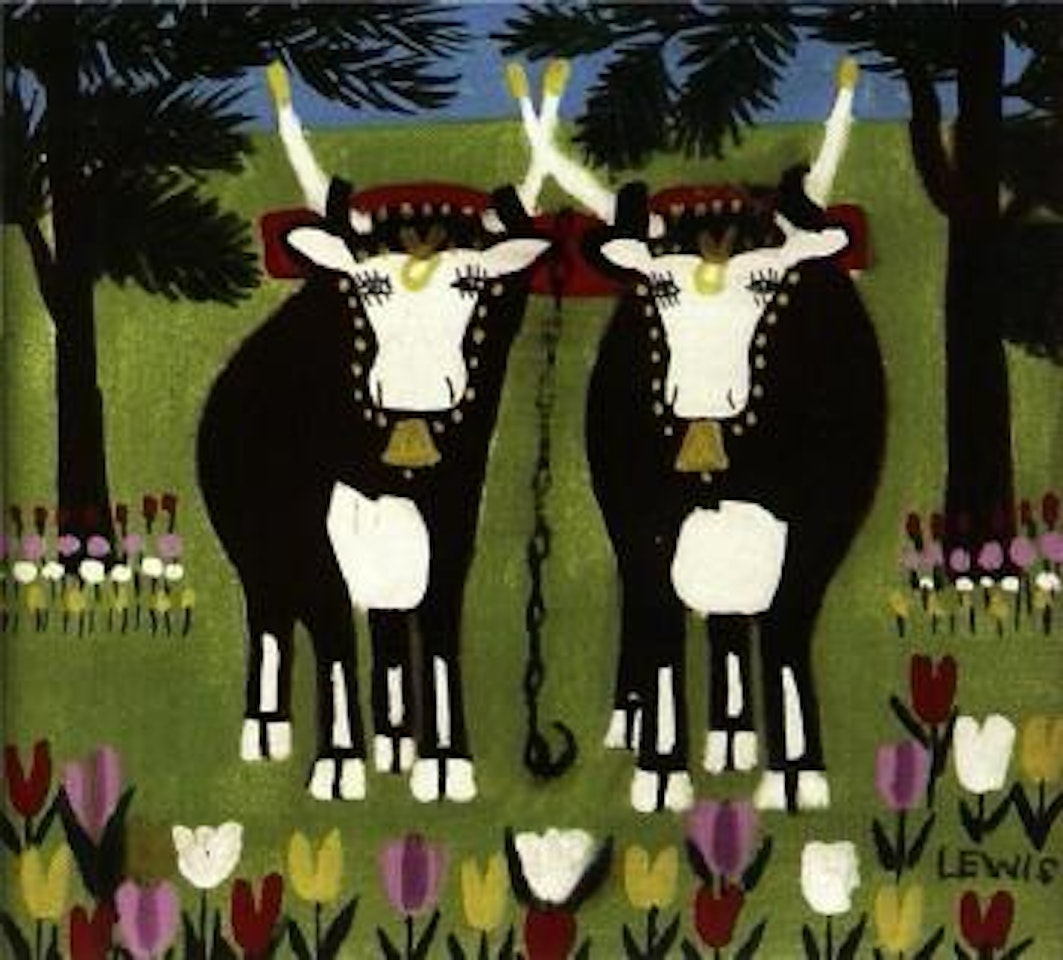 Lunenburg oxen by Maud Lewis