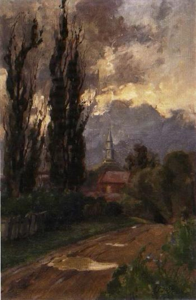 Church on country lane by Alexander Young Jackson