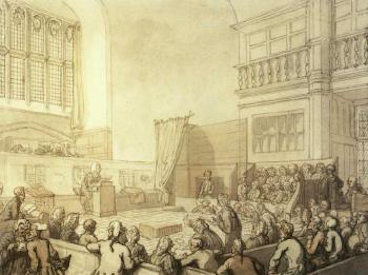 Court of Exchequer, Westminster Hall by Thomas Rowlandson