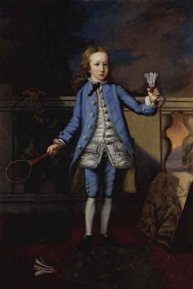 Portrait of a young gentleman in a blue coat and white waistcoat by English School