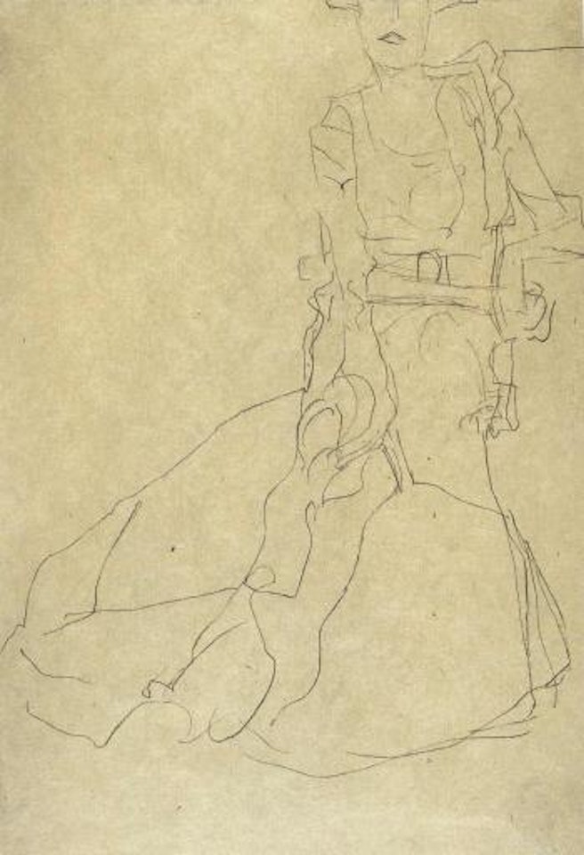 Adele Bloch Bauer seated by Gustav Klimt