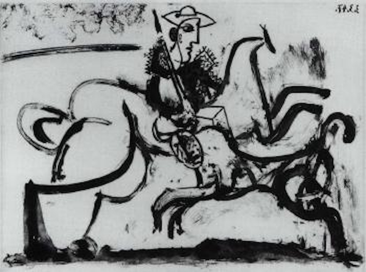 Dans l'arene: la pique I - Picador au chapeau by Pablo Picasso