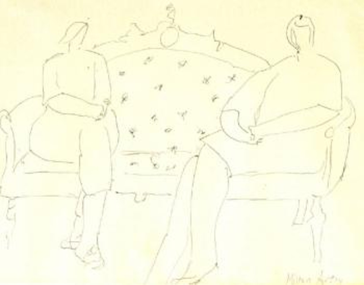 New friends on an old sofa by Milton Avery