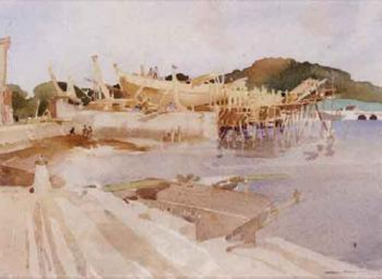 Tunny boat builders by William Russell Flint