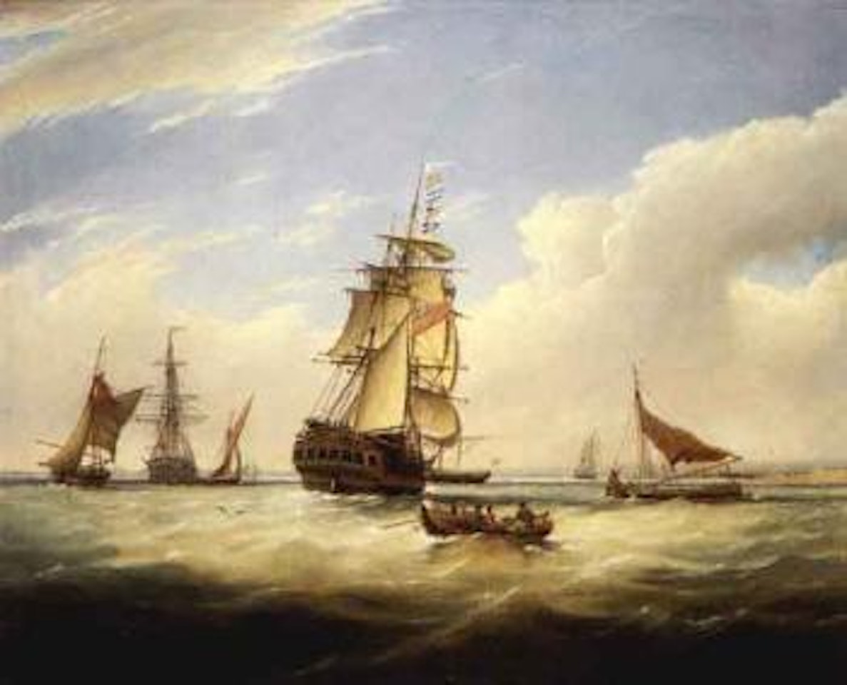 Shipping in Mersey off Liverpool by Joseph Walter Of Bristol