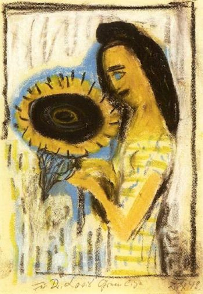 Girl with sunflower by Otto Dix