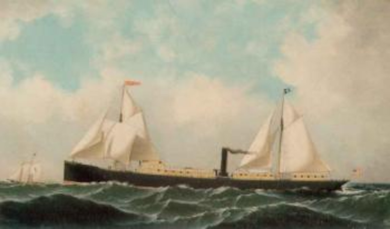 Stean sail ship Lonestar by Antonio Jacobsen