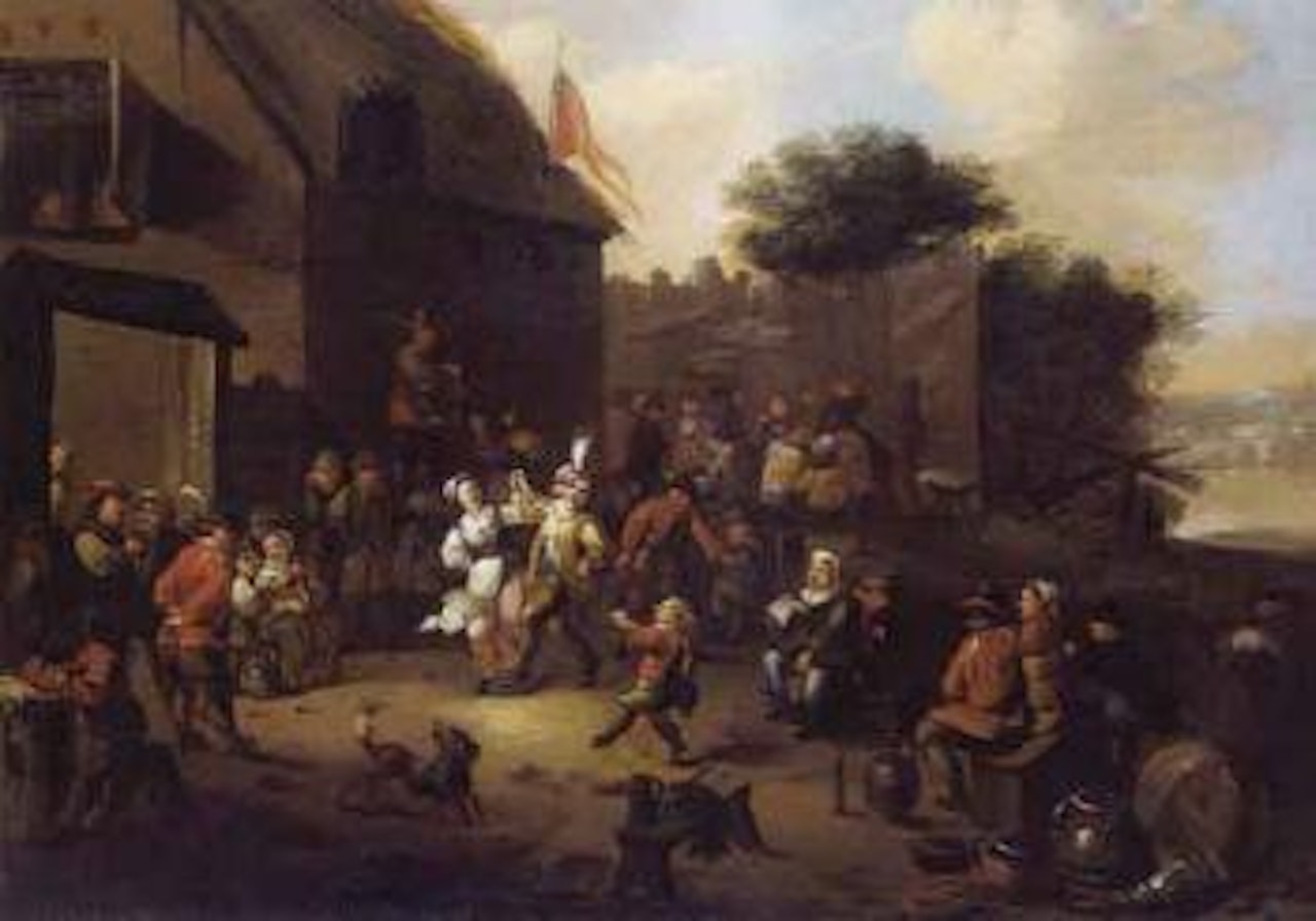 La fete dans la cour de l'auberge by Egbert van Heemskerk III