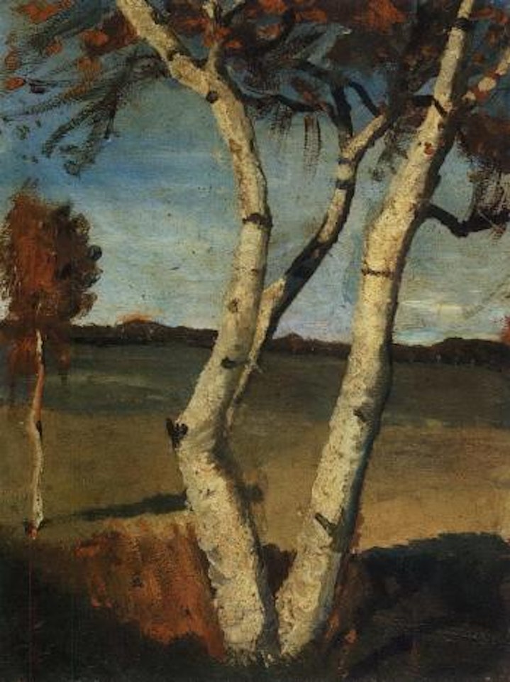 Birch tree with two trunks by Paula Modersohn-Becker