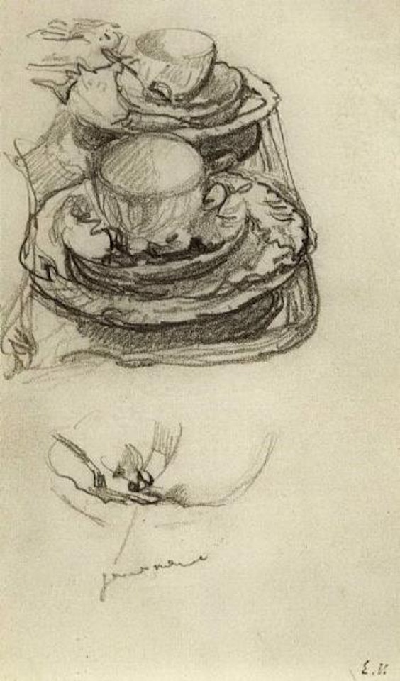 Deux tasses sur assiettes by Édouard Vuillard