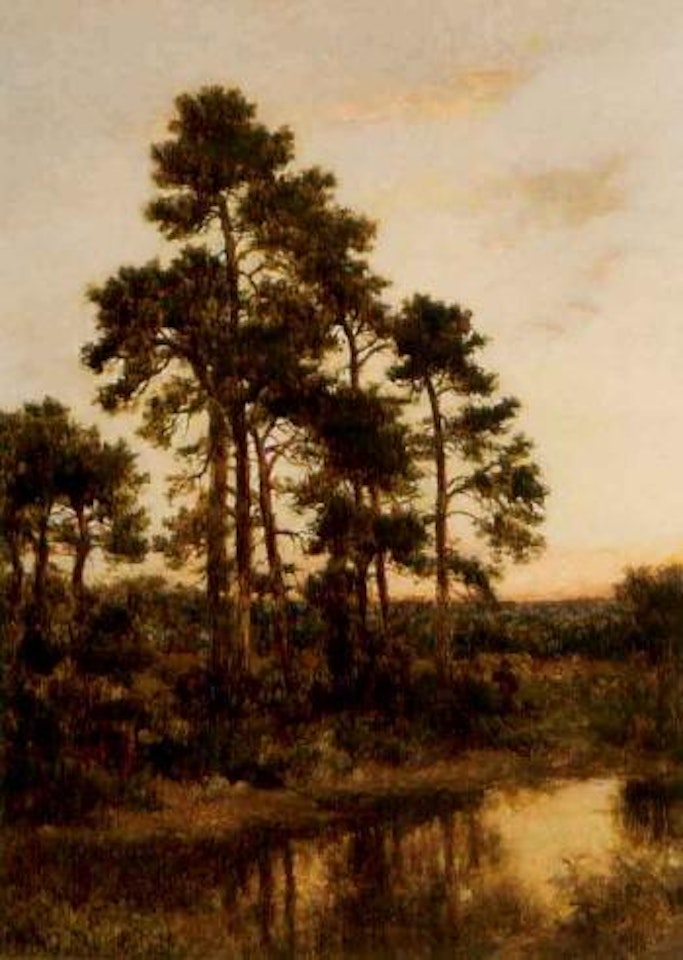 Quiet evening, Surrey Pines by Benjamin Williams Leader