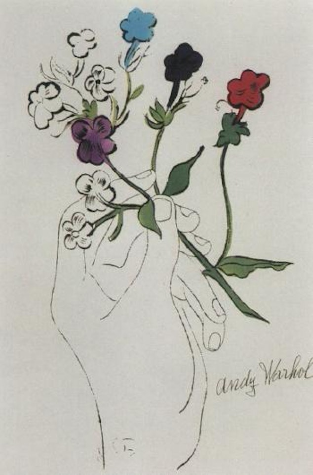 Hand with flowers by Andy Warhol