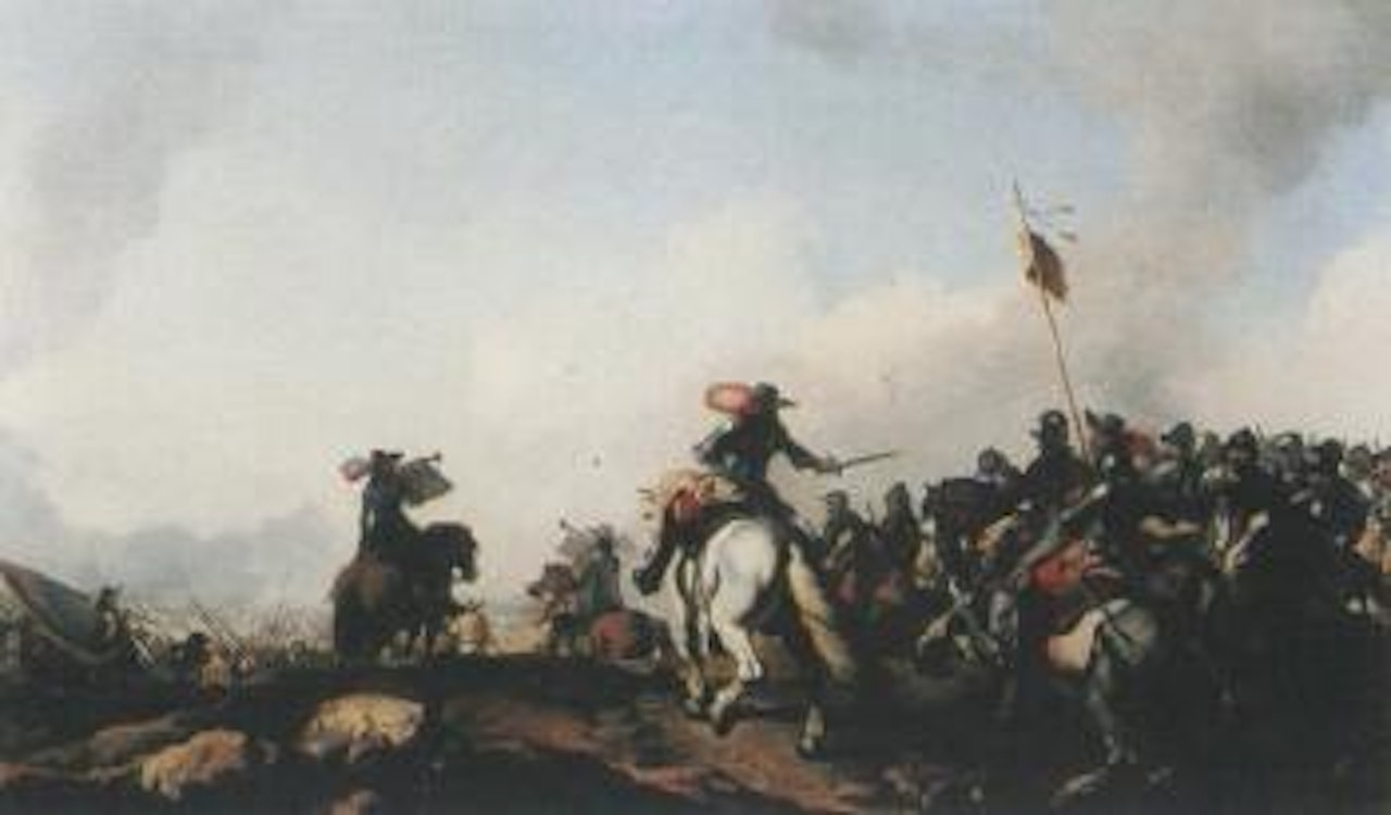 Battle scene by Dutch School
