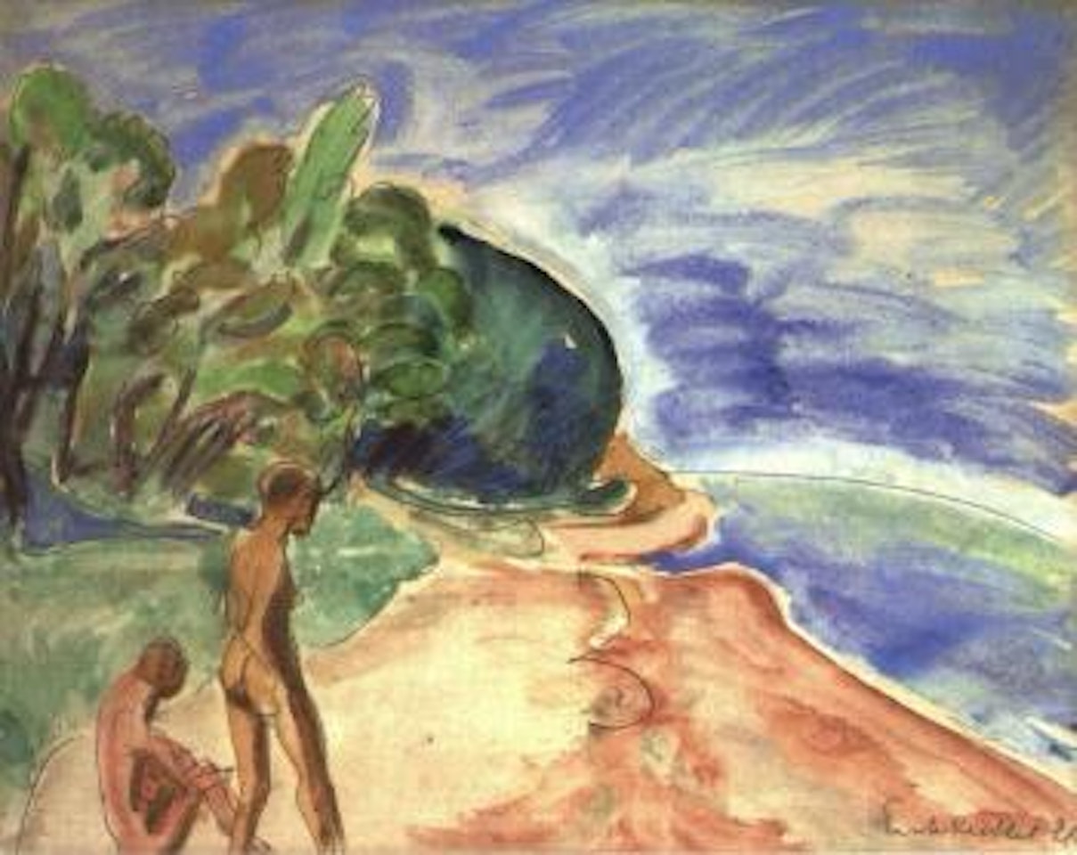 On the beach by Erich Heckel