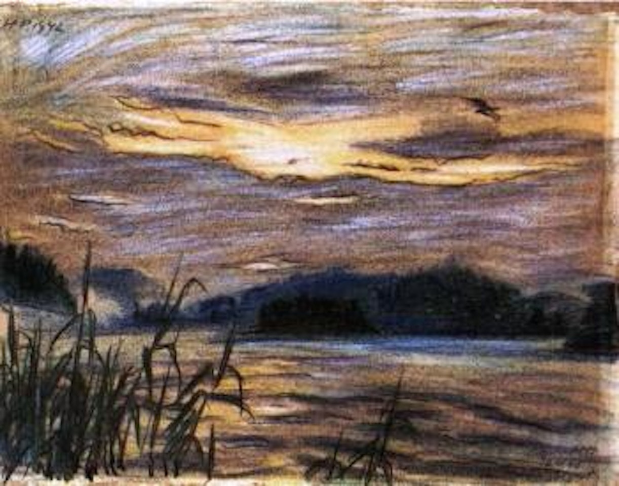 Reeds on lake by Max Pechstein