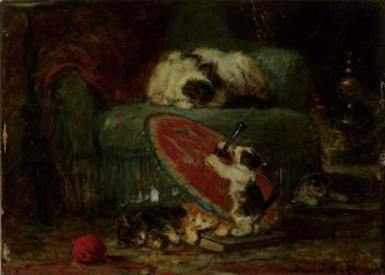 De Japansche parasol by Henriette Ronner-Knip