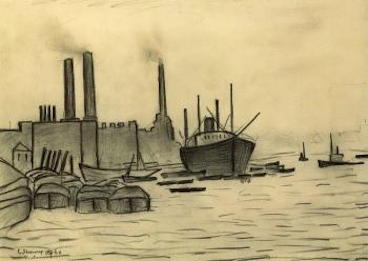 River at Greenwich by Laurence Stephen Lowry