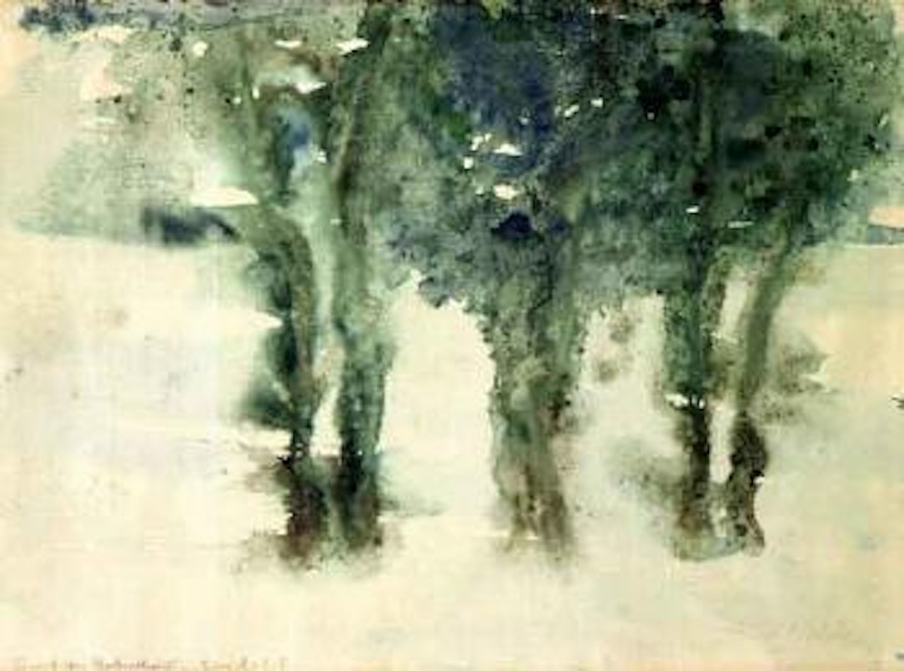 Trees in snow by Emil Nolde