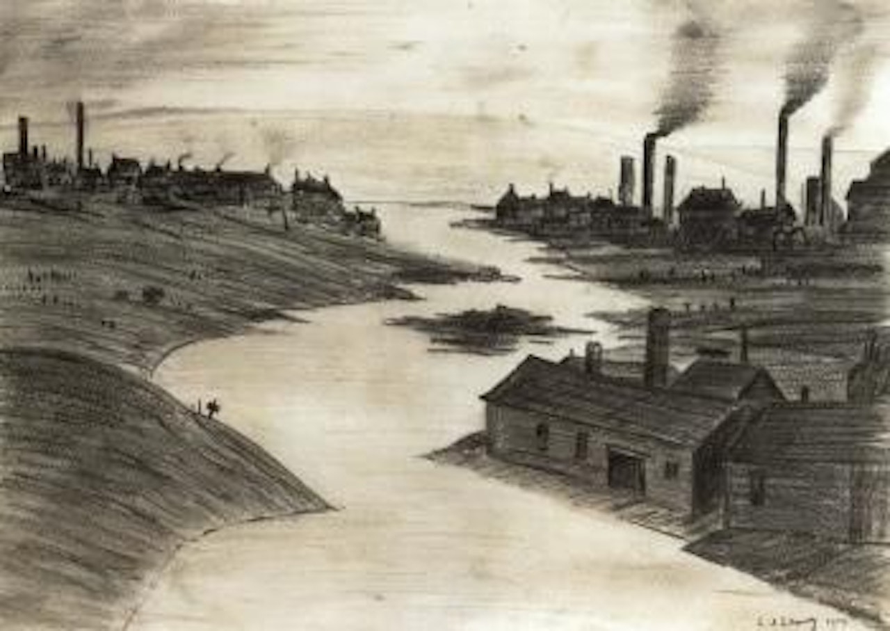 Industrial landscape, river Irwell from the Adelphi by Laurence Stephen Lowry