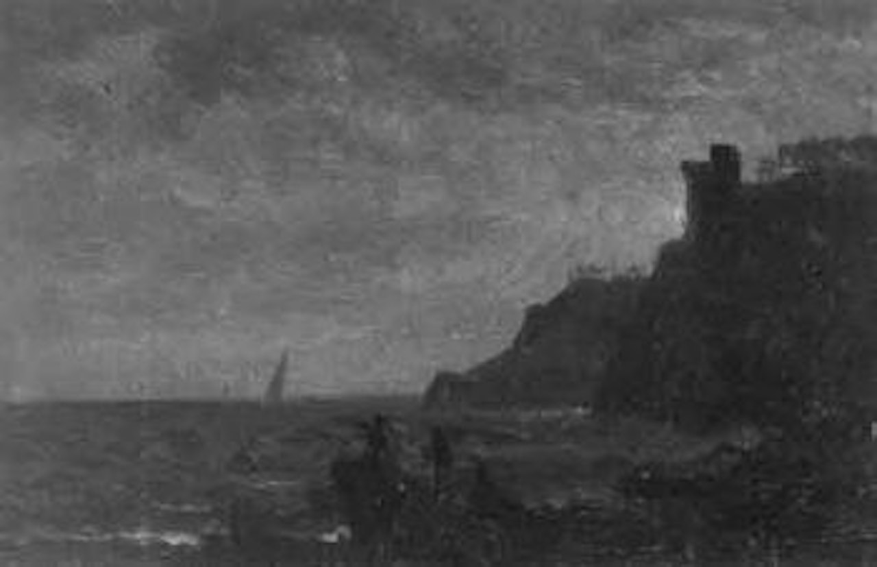 Figures along the coast of Italy by Albert Bierstadt