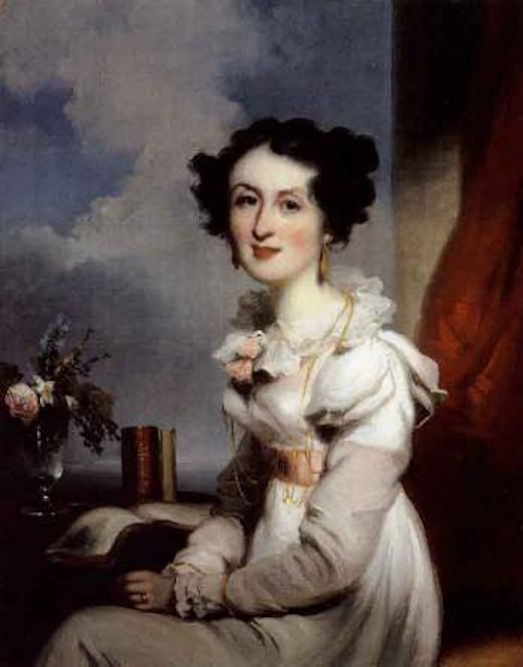 Portrait of a lady said to be a member of the Jardine family, seated wearing a pink dress by George Chinnery