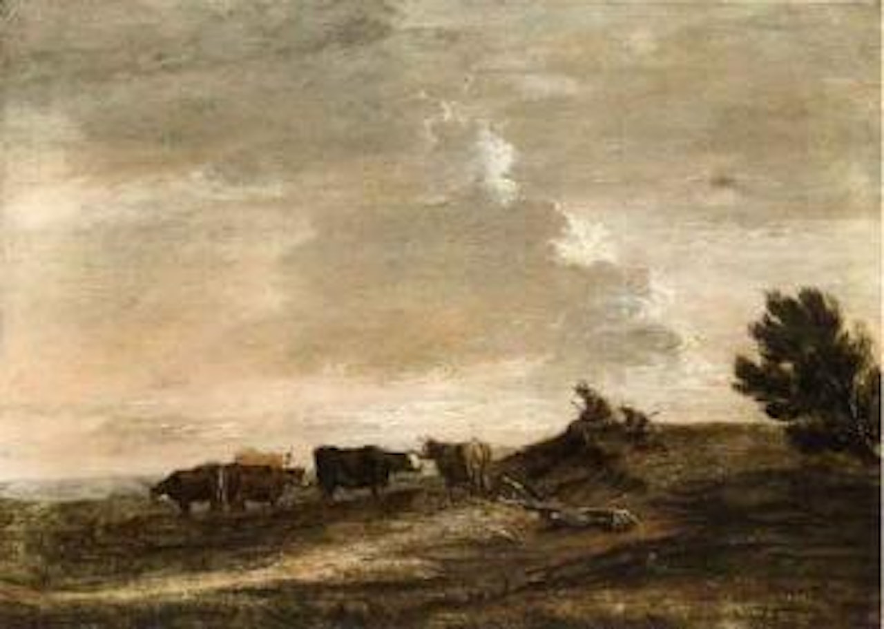 Open landscape with rustics and cattle by Thomas Gainsborough