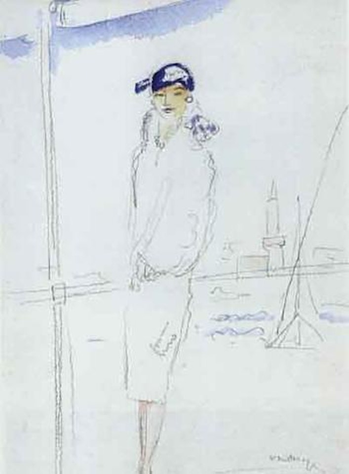 Elegante sur la jetee by Kees van Dongen
