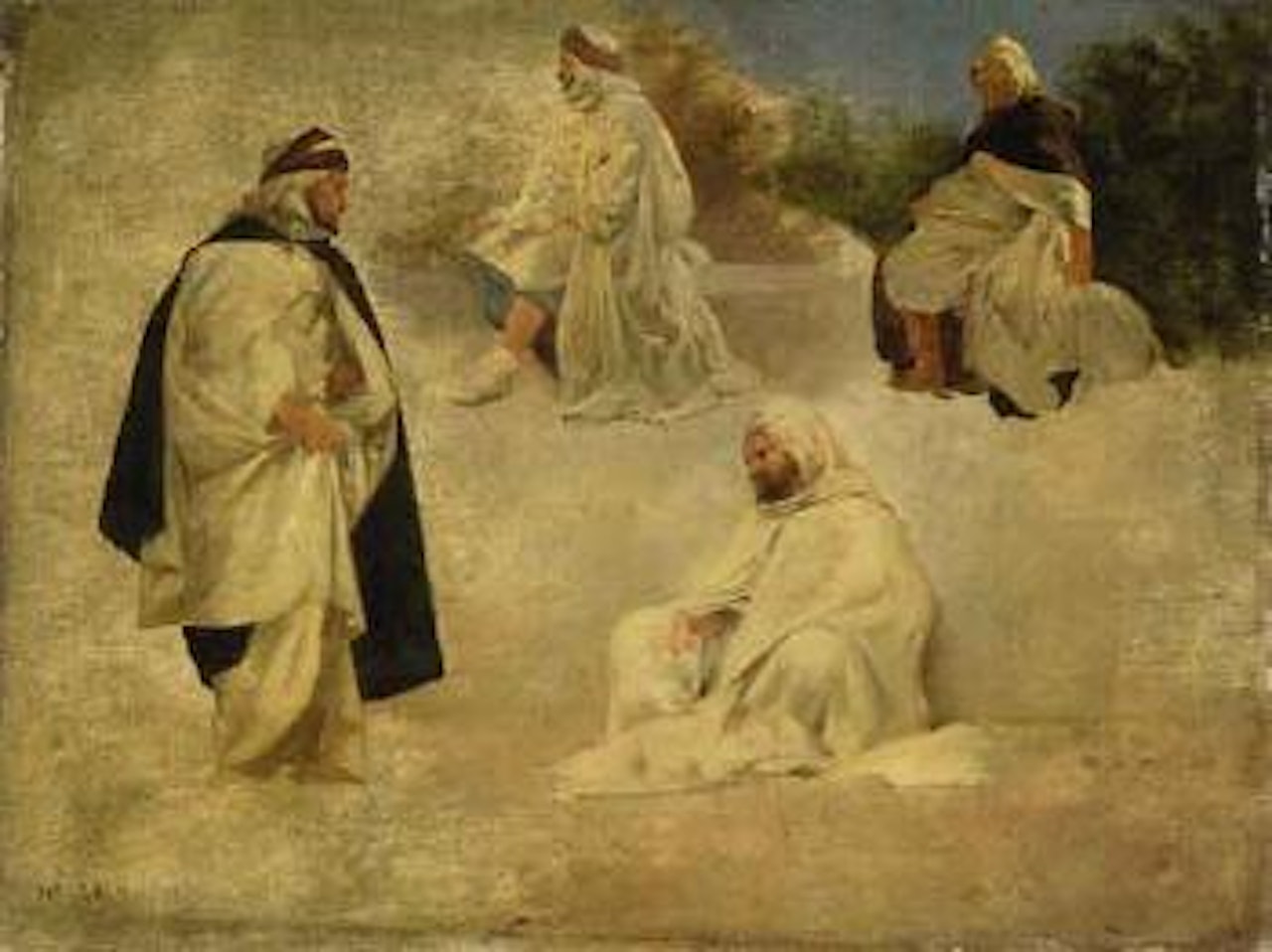 Etude de quatre figures arabes by Eugene Fromentin