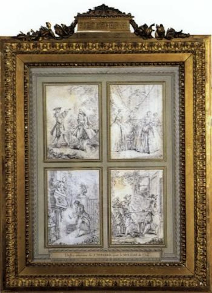 Quatre vignettes preparatoires pour le Moliere by Francois Boucher