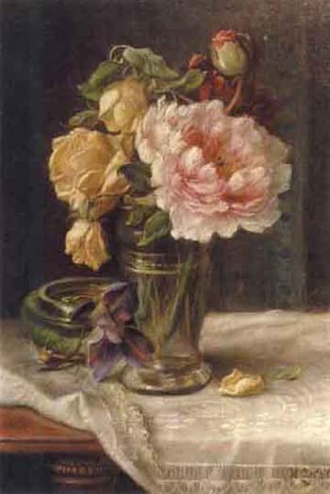 Peonies and roses by Hans Zatzka