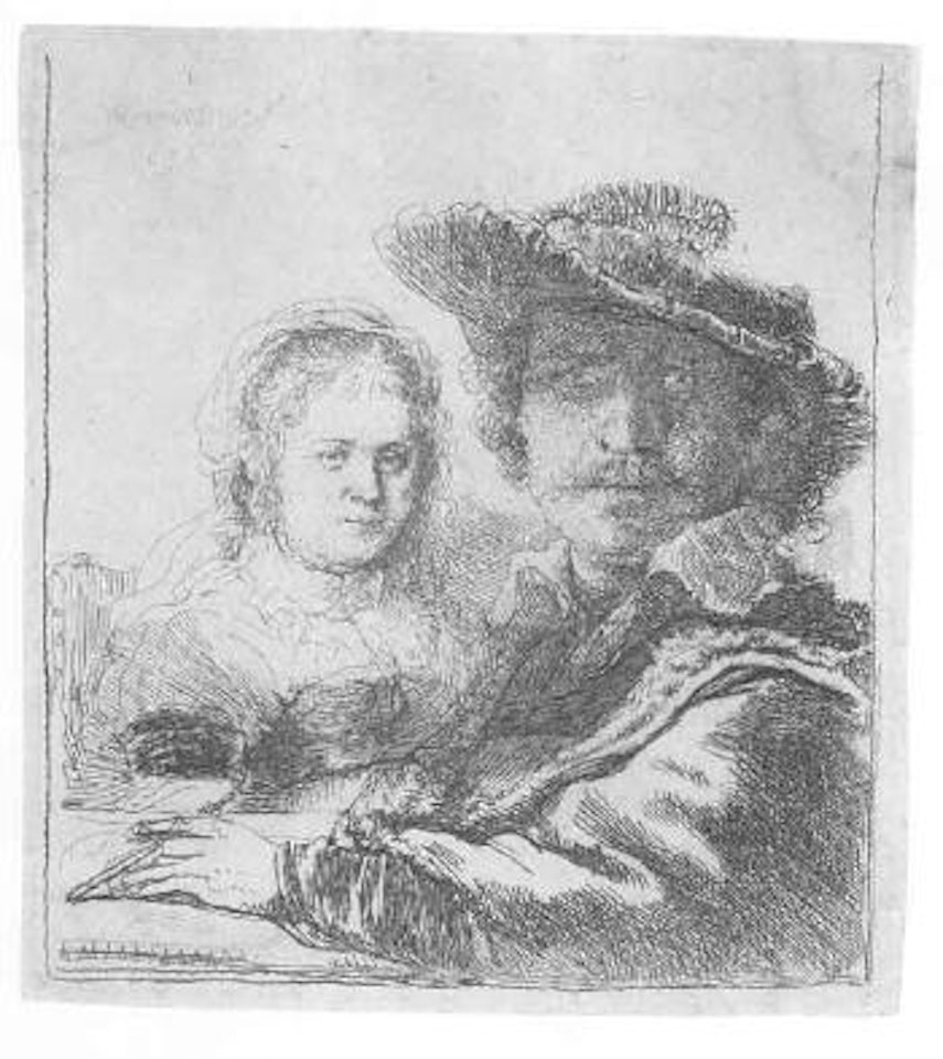 Self portrait with Saskia by Attributed to Rembrandt Harmensz van Rijn