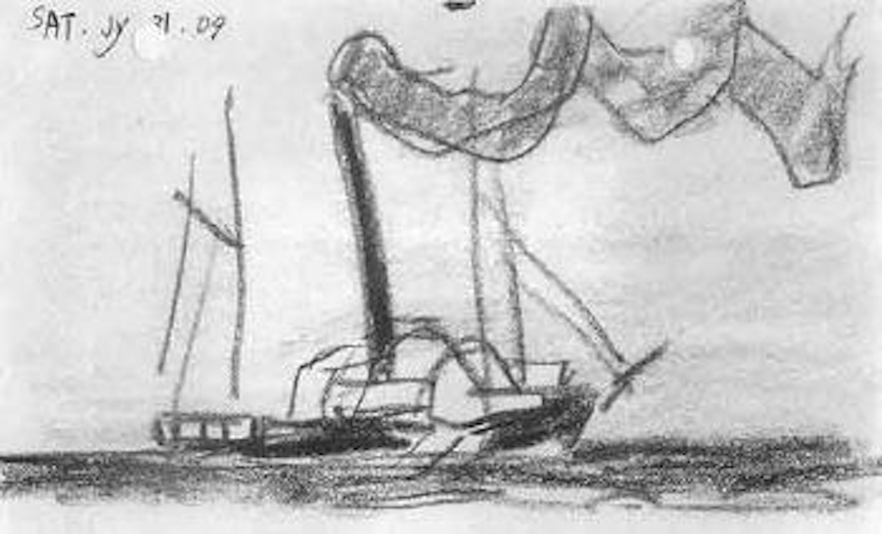 Old sidewheeler by Lyonel Feininger