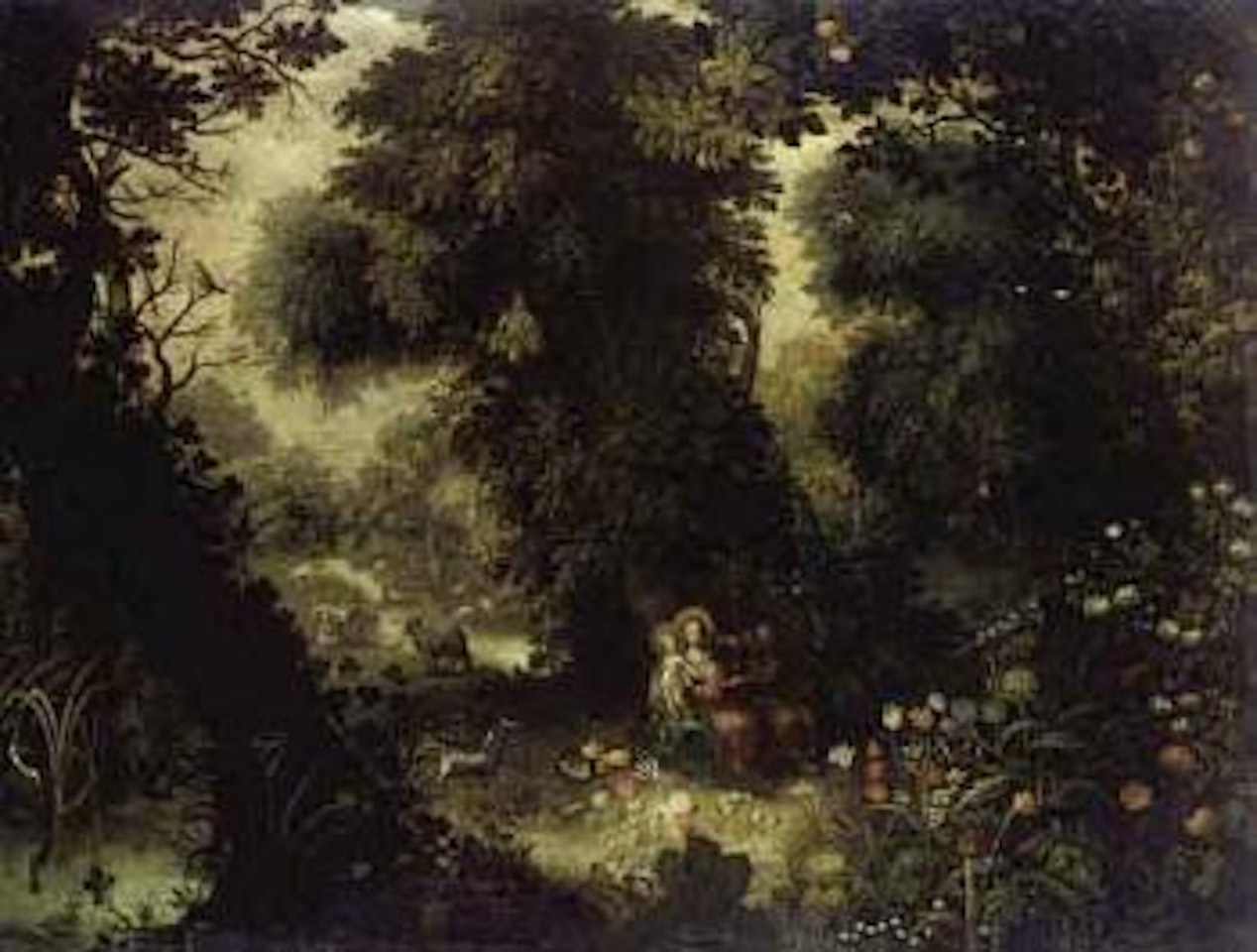 Sainte Famille dans un paysage by Abraham Govaerts