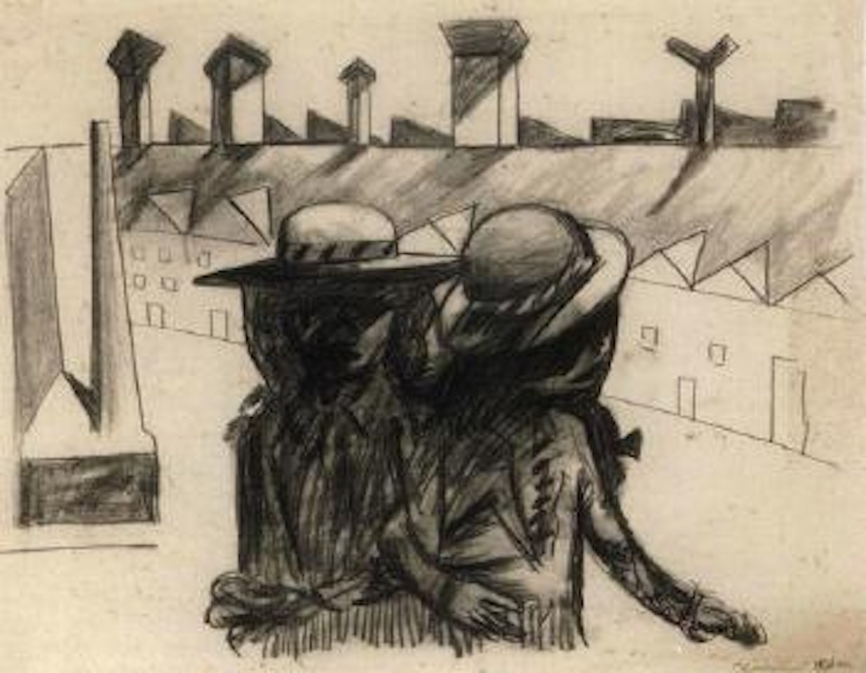 Two schoolgirls by Charles Blackman