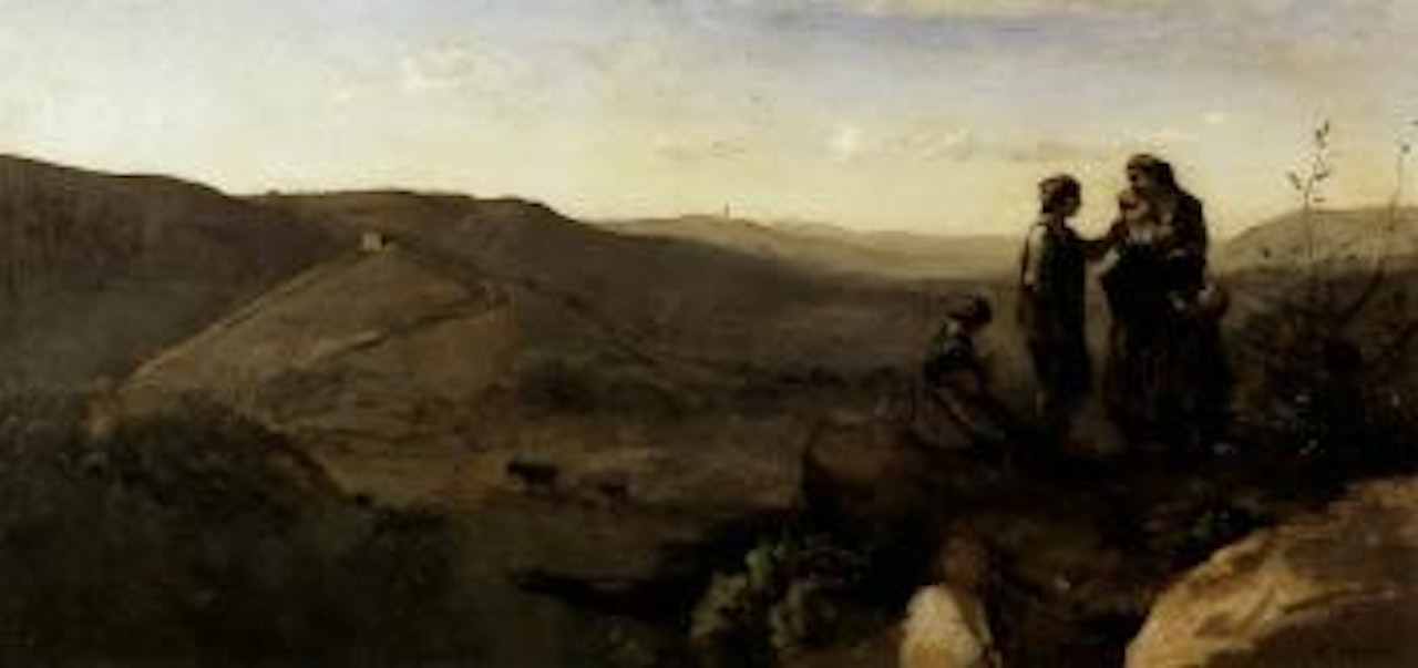 Famille de chevriers italiens by Jean Baptiste Camille Corot