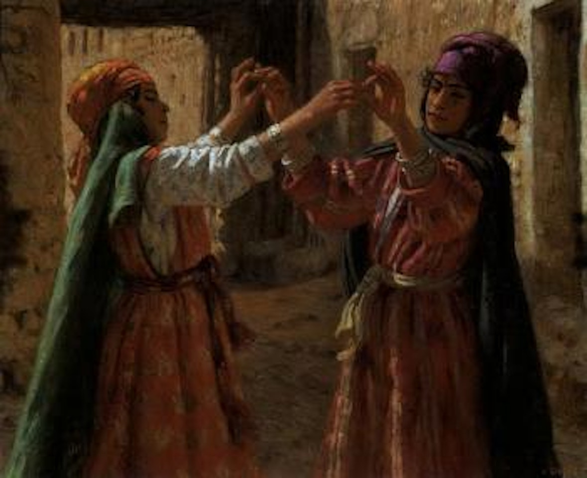Fillettes de Bou-Saada dansant by Etienne Alphonse Dinet