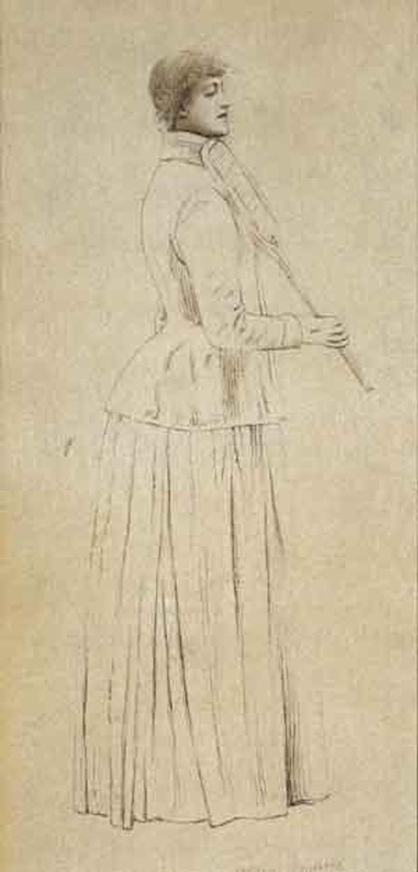 Etude pour memoires - une joueuse de tennis by Fernand Khnopff