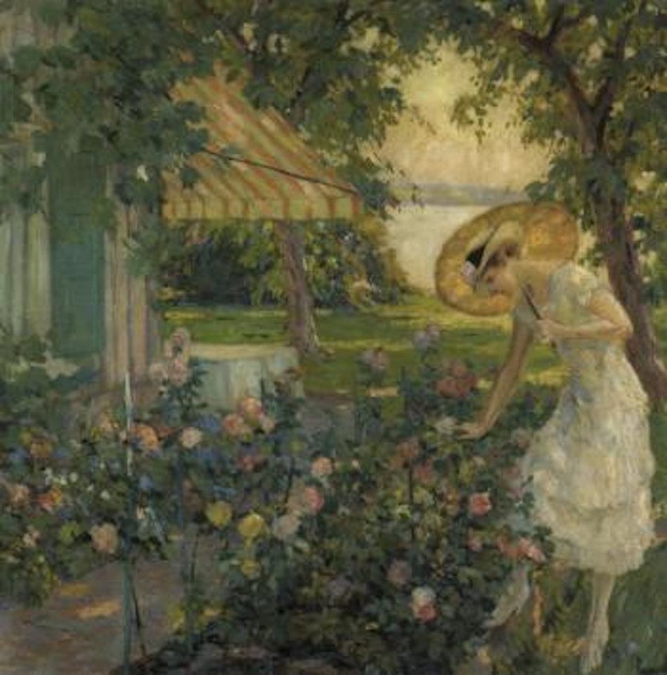 In rosengarten - in rosegarden by Edward Cucuel