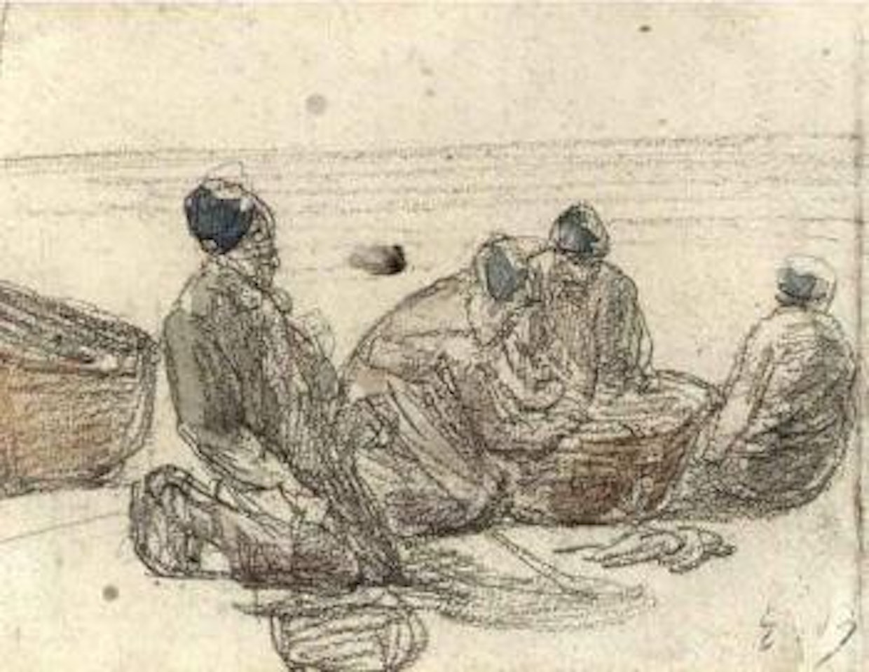 Pecheurs sur le rivage by Eugène Boudin