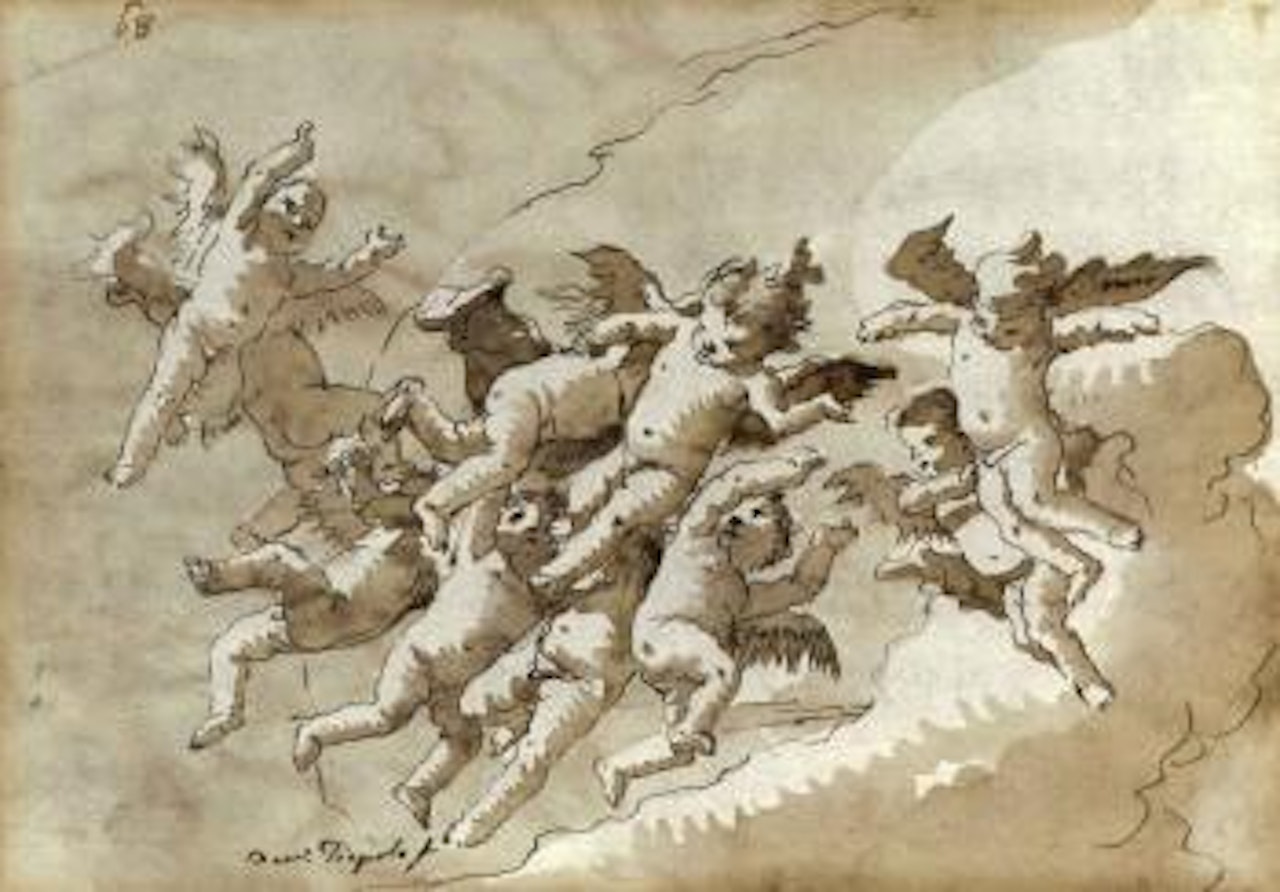 Amorini in the clouds by Giovanni Domenico Tiepolo