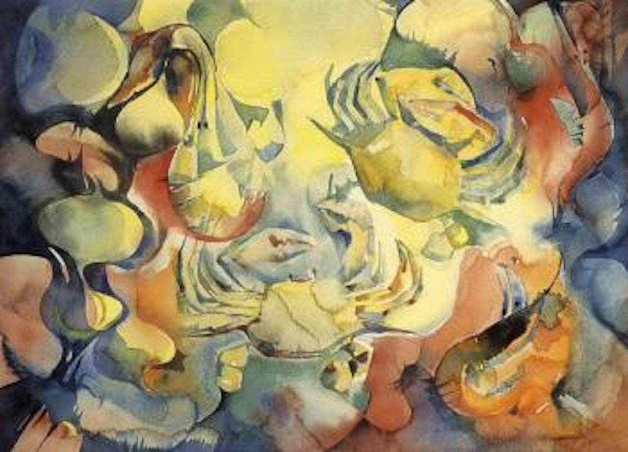Still life with crabs by Vicente Manansala